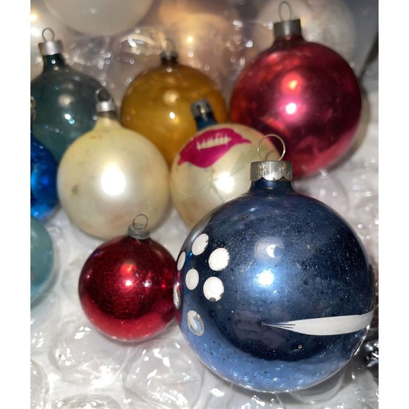 Vintage Mercury Glass Mixed Lot Christmas Ornament Some Rare Marked Poland 3E26 - Picture 6 of 12